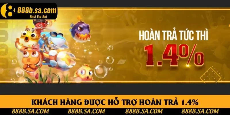 Khách hàng được hỗ trợ hoàn trả 1.4%